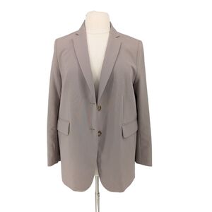H&M Boyfriend Relaxed Two Button Blazer Taupe L preppy Business casual office